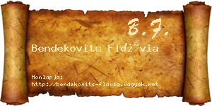 Bendekovits Flávia névjegykártya